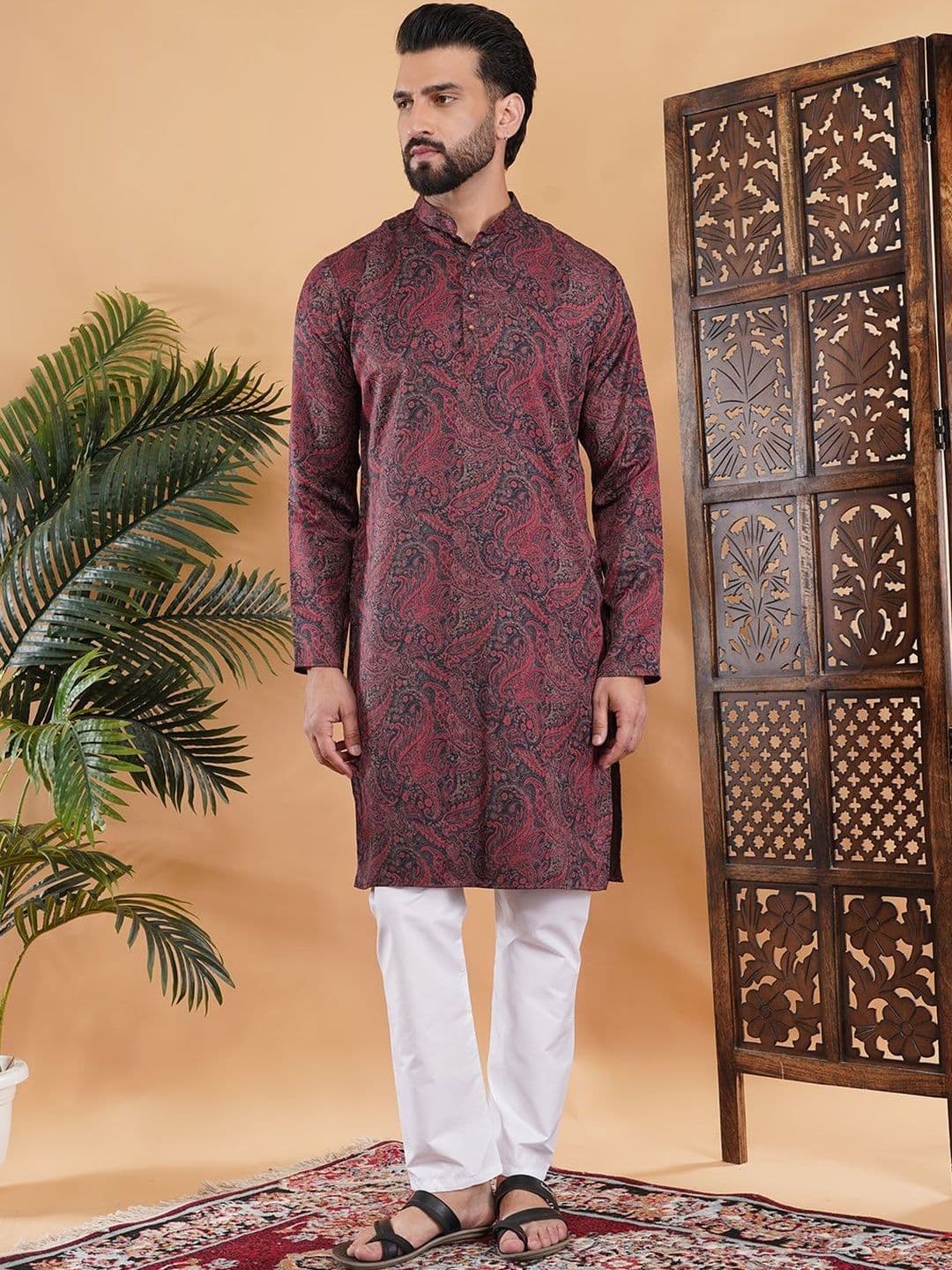 HERE&NOW Men Paisley Printed Kurta thumbnail 2