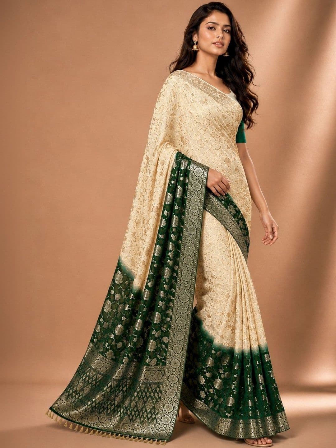Mitera Ethnic Motifs Woven Design Zari Silk Blend Saree thumbnail 6