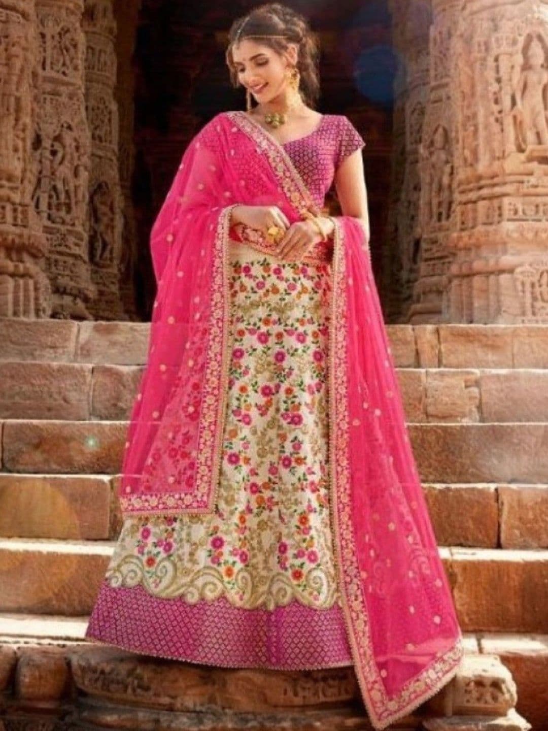 SUTRAAYA Embroidered Work Ready to Wear Lehenga & Blouse With Dupatta - view 1
