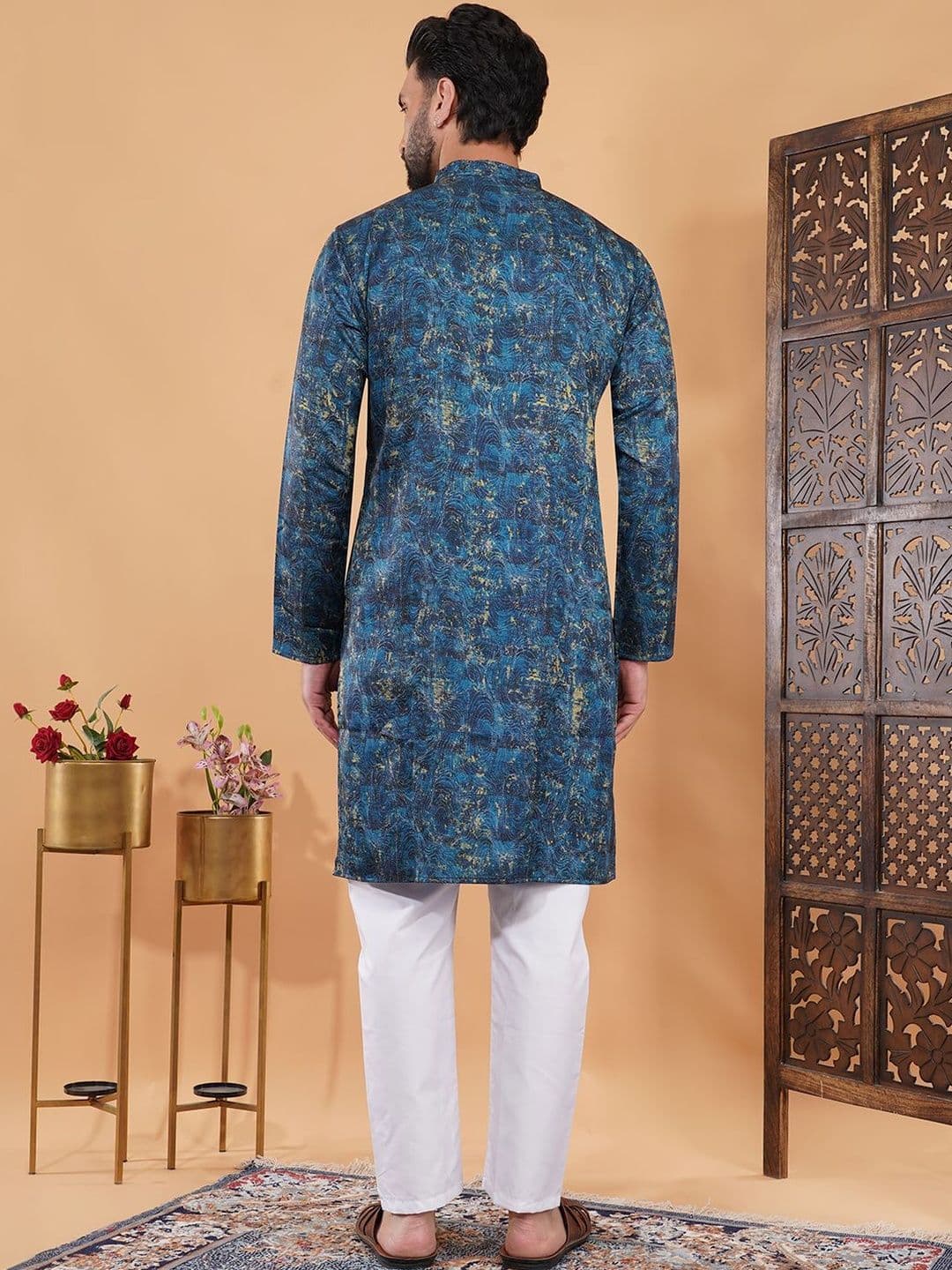 HERE&NOW Men Printed Indie Prints Kurta thumbnail 2