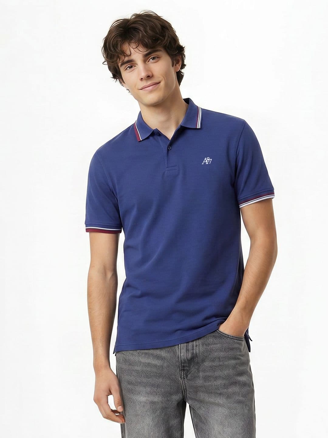 Aeropostale Polo Collar Pure Cotton T-Shirt - view 1