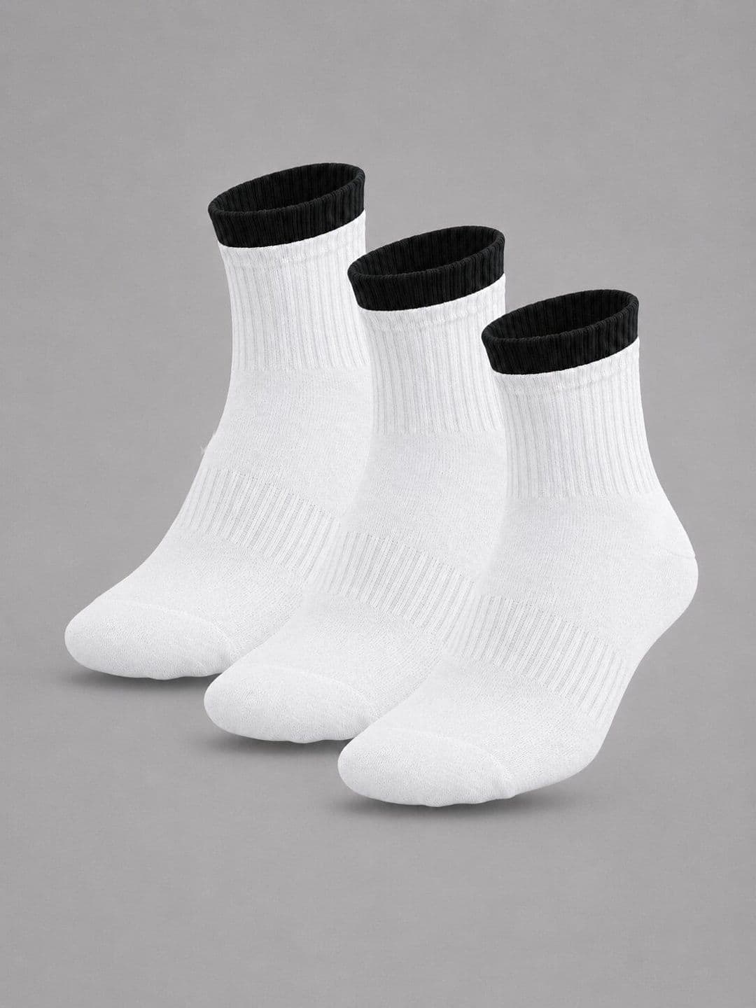 Sockscarving Unisex Pack of 3 Cotton Colourblocked Above Ankle Socks - view 1