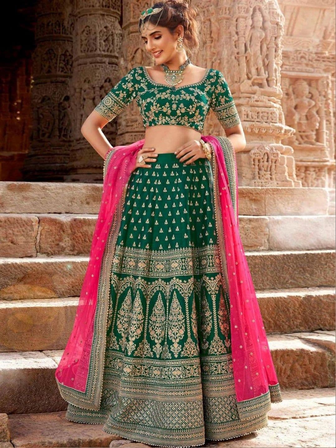 SUTRAAYA Embroidered Work Ready to Wear Lehenga & Blouse With Dupatta - view 1