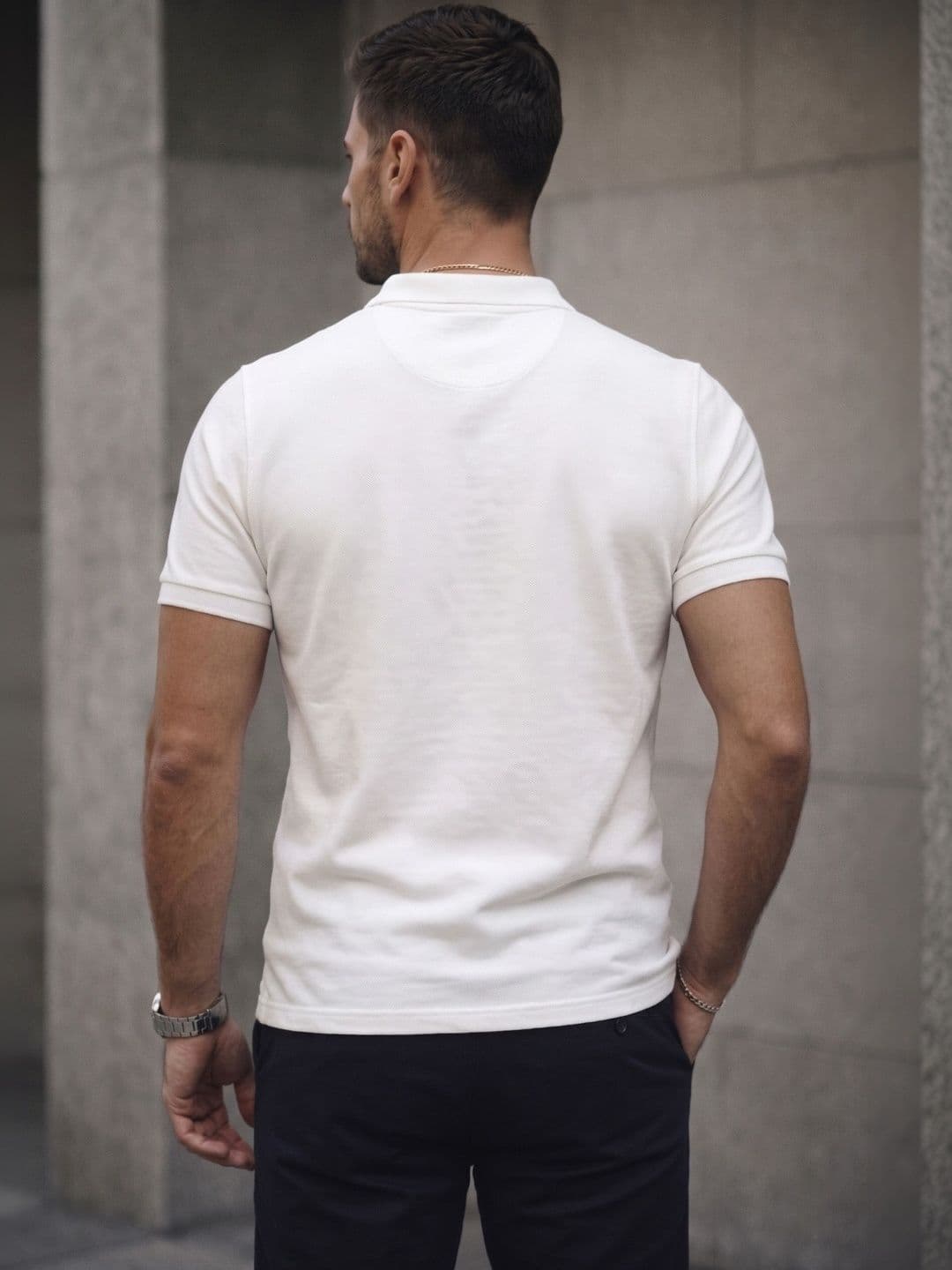 Utopium Men Brand Logo Polo Collar T-shirt thumbnail 2