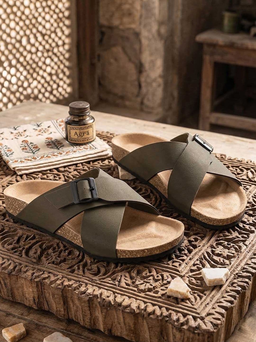 HERE&NOW Men Leather Comfort Sandals - view 1