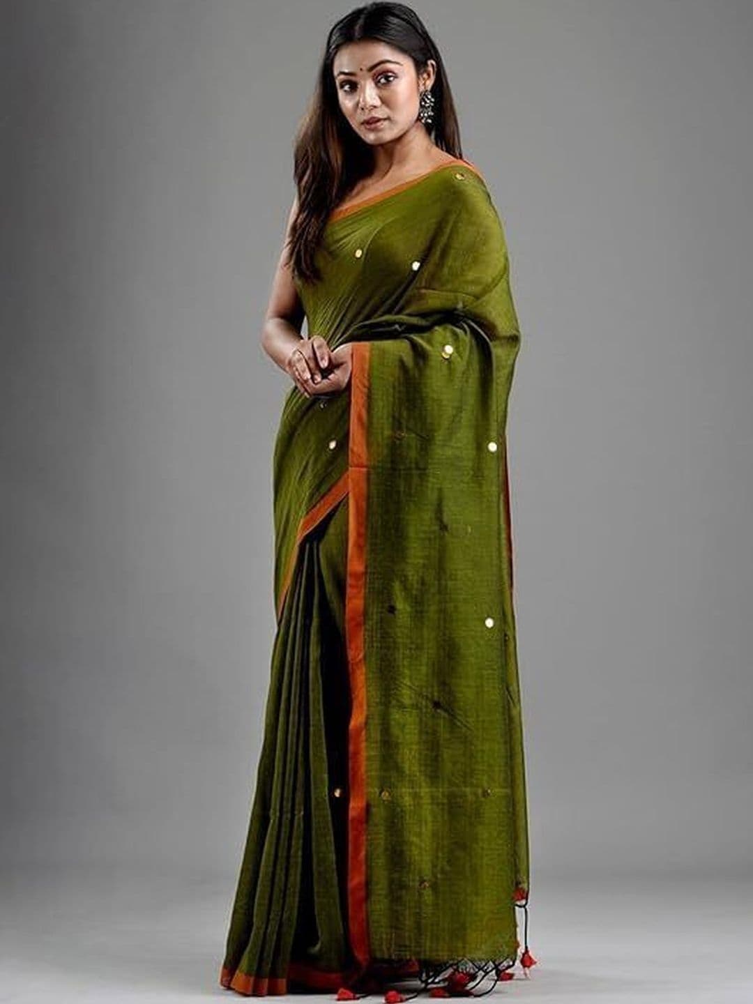 all about you Sequinned Handloom Khadi Saree - view 1