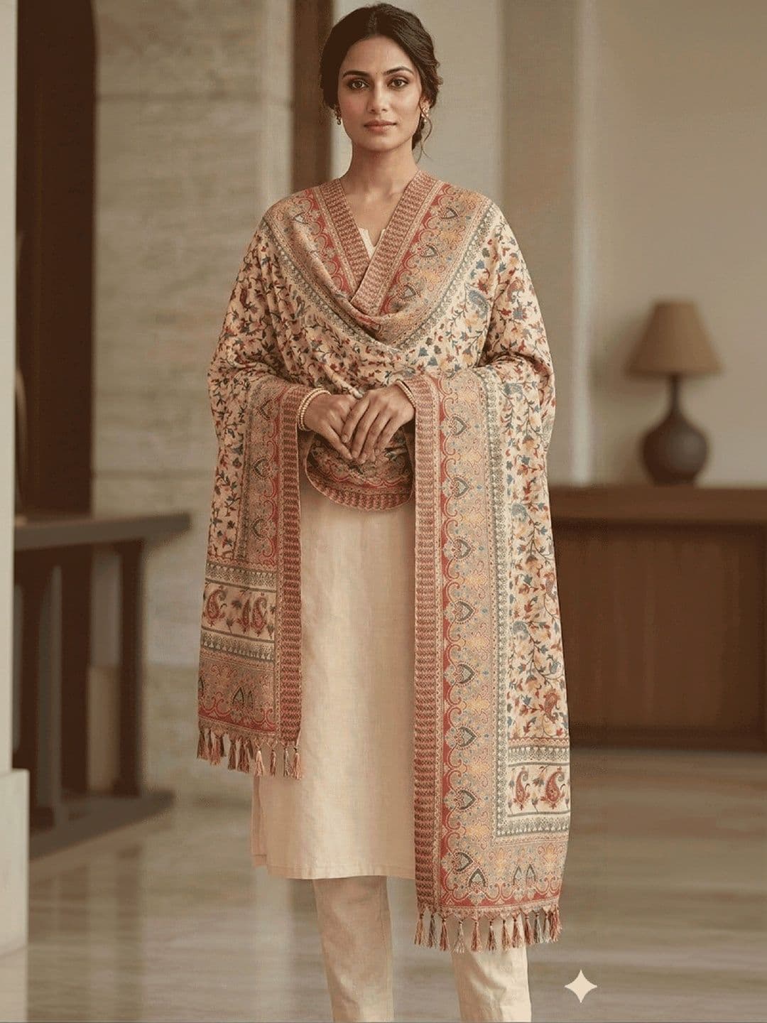 Trendzmy Ethnic Motifs Woven Design Dupatta with Thread Work - view 1