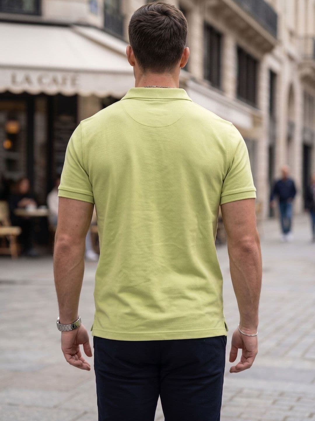 Utopium Men Brand Logo Polo Collar T-shirt thumbnail 3