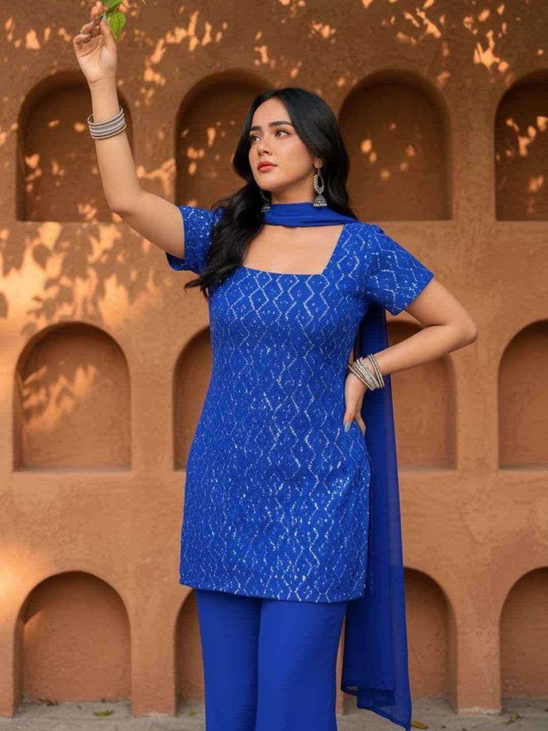 Brand Hill Women Printed Regular Kurta with Trousers & With Dupatta thumbnail 2