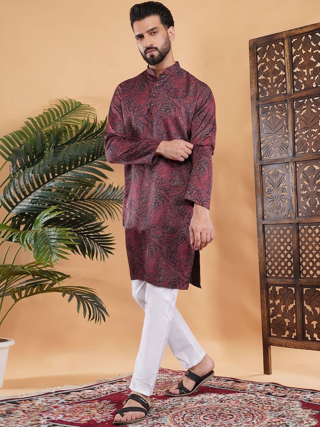 HERE&NOW Men Paisley Printed Kurta thumbnail 4