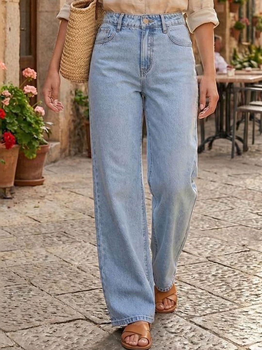 COY Women Comfort Relaxed Fit Mid-Rise Light Fade Jeans - view 1