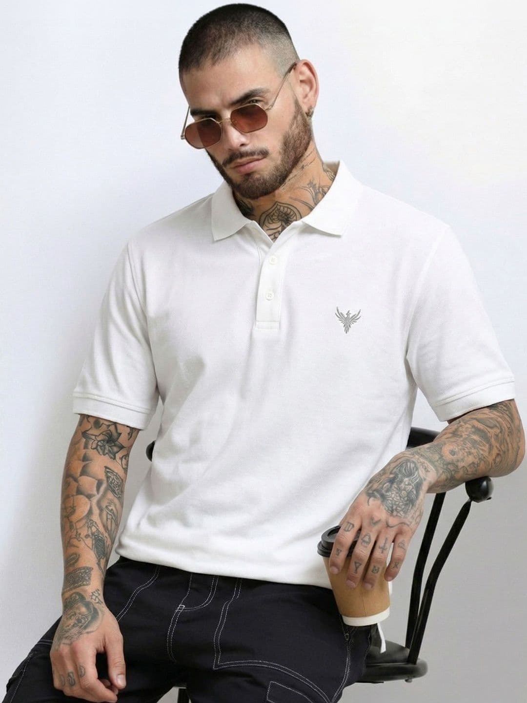 Utopium Men Brand Logo Polo Collar T-shirt - view 1