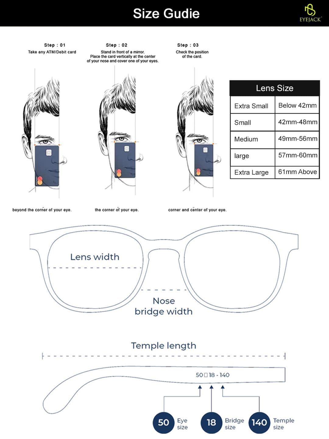 Eyejack by Voyage Unisex Wayfarer Sunglasses With UV Protected Lens B80802CL834 thumbnail 4