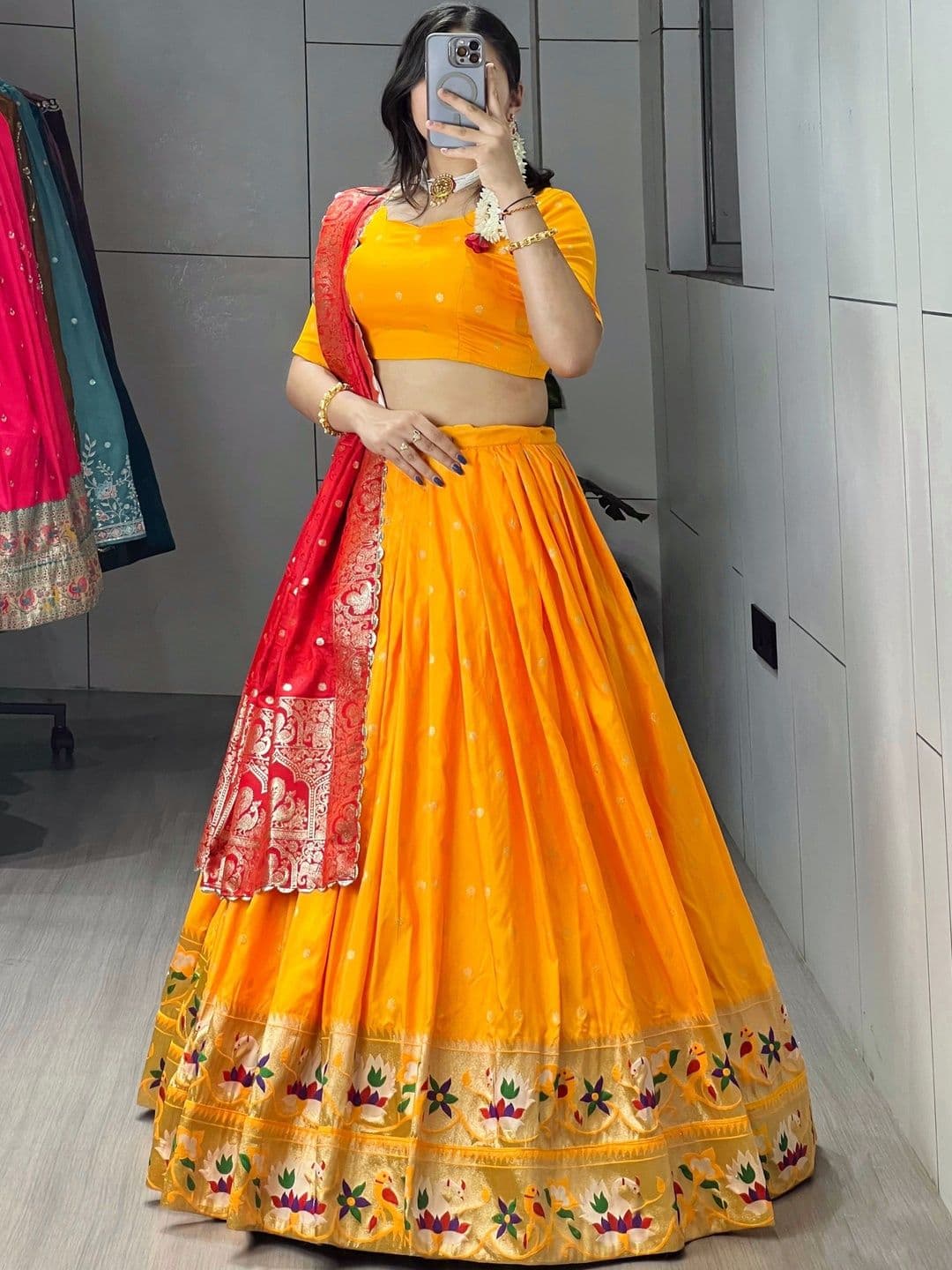 GROOTINN Ready to Wear Lehenga & Unstitched Blouse With Dupatta thumbnail 2