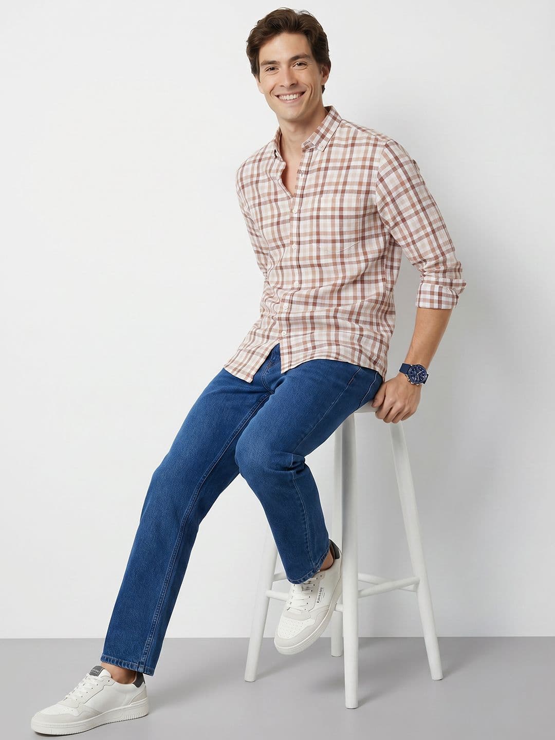 Mast & Harbour Checked Pure Cotton Casual Shirt thumbnail 6
