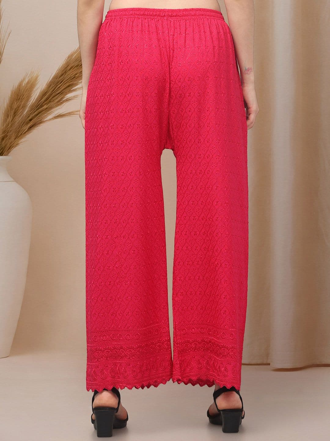 KGFONECLOTH Women Embroidered Knitted Ethnic Palazzos thumbnail 6