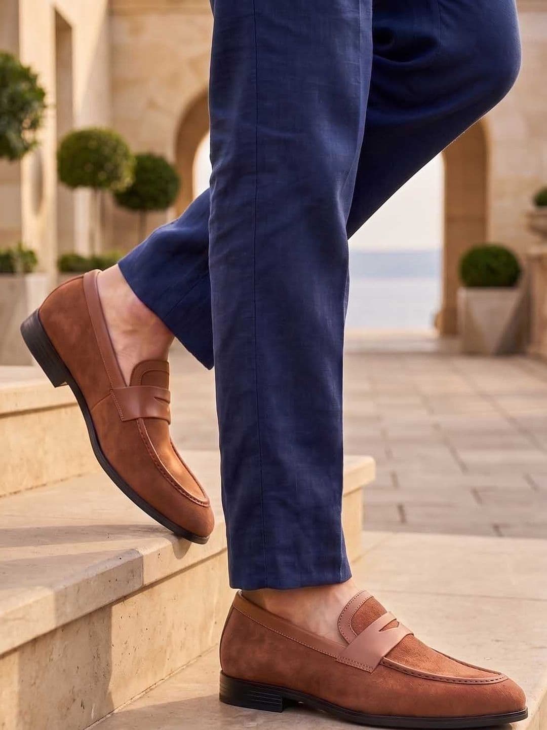 HERE&NOW Men Synthetic Leather Round Toe Slip-On Formal Loafers