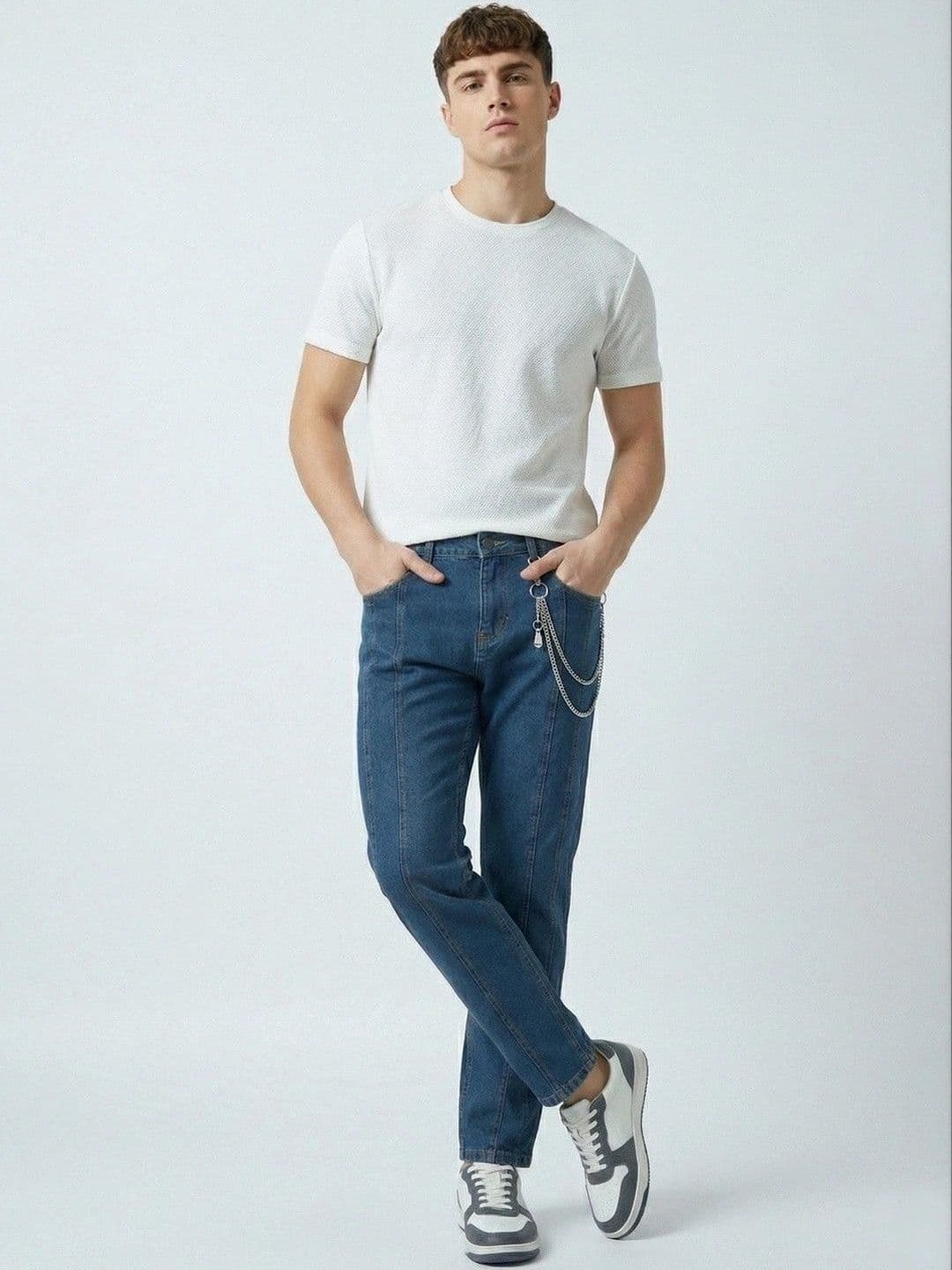 The Roadster Lifestyle Co Men Pure Cotton Light Fade Clean Look Jeans thumbnail 7
