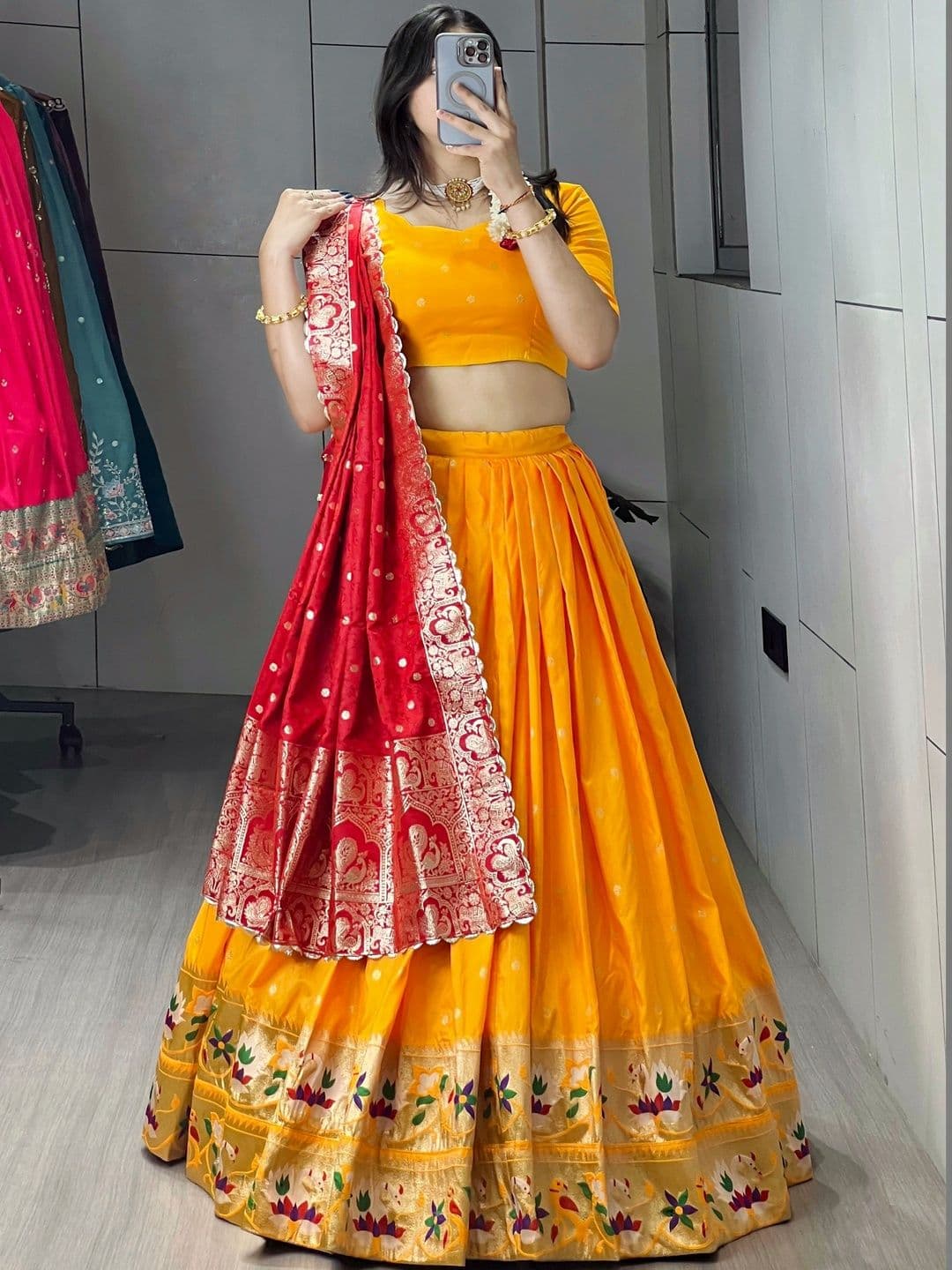 GROOTINN Ready to Wear Lehenga & Unstitched Blouse With Dupatta - view 1