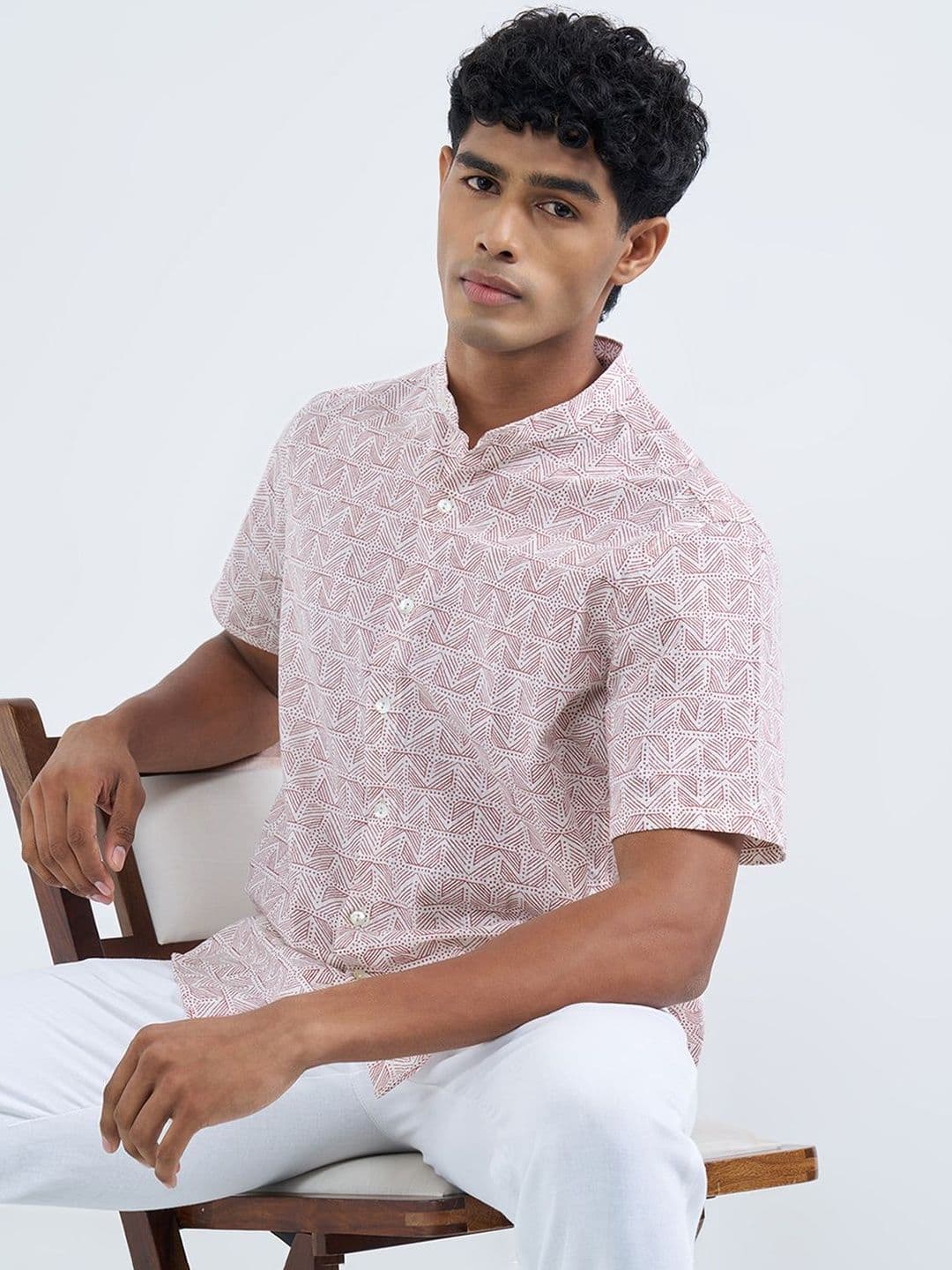 indus route by Pantaloons Men Geometric Printed Kurta - view 1