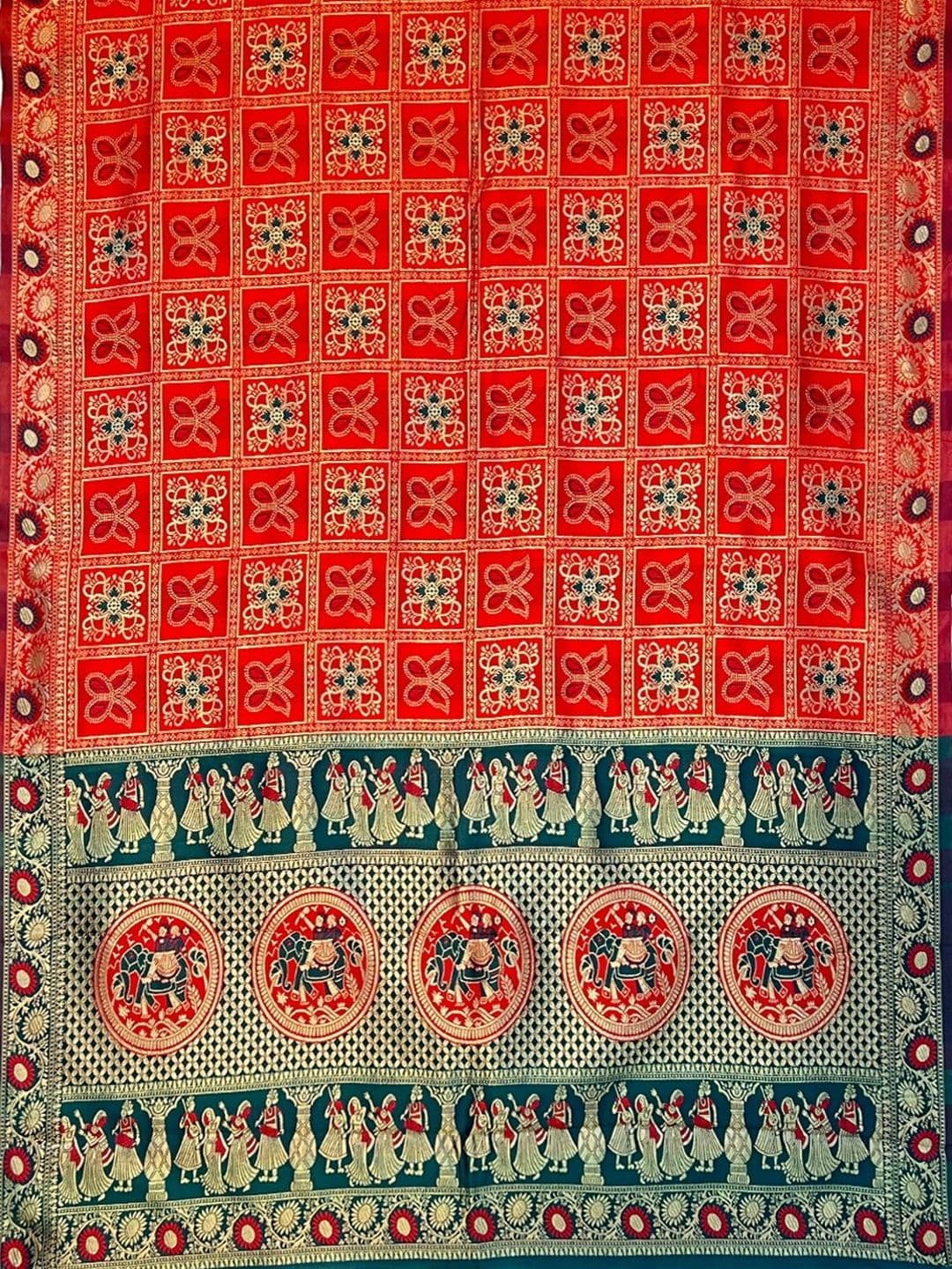 SZN Ethnic Motifs Zari Silk Blend Handloom Banarasi Saree thumbnail 2