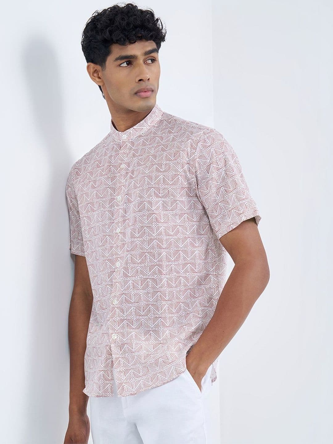 indus route by Pantaloons Men Geometric Printed Kurta thumbnail 4