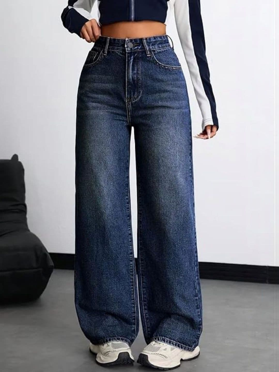 Crazeis Women Comfort Straight Fit High-Rise Light Fade Acid Wash Stretchable Jeans - view 1