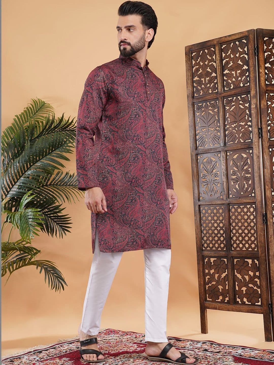 HERE&NOW Men Paisley Printed Kurta thumbnail 5