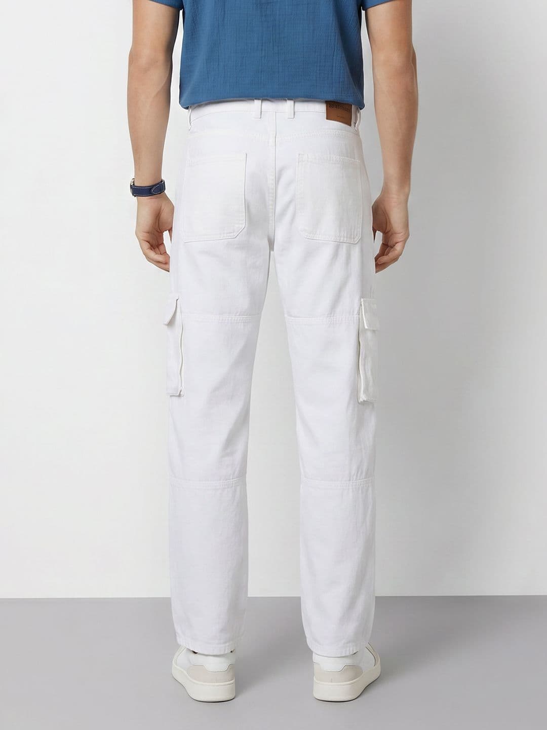 Mast & Harbour Men Relaxed Fit Pure Cotton Cargo Jeans thumbnail 5