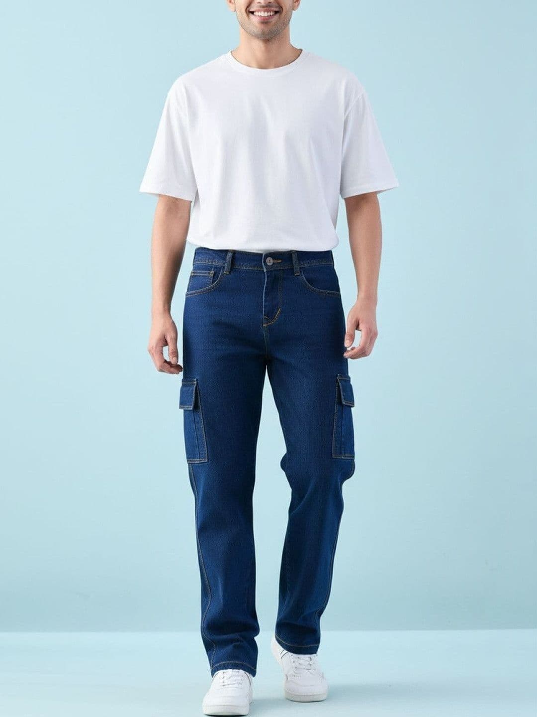 Kook N Keech Men Classic Relaxed Fit Mid-Rise Stretchable Jeans thumbnail 2