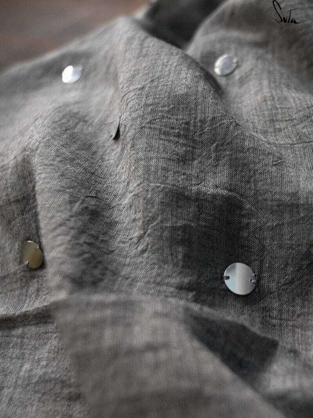 all about you Embellished Sequinned Handloom Khadi Saree thumbnail 3