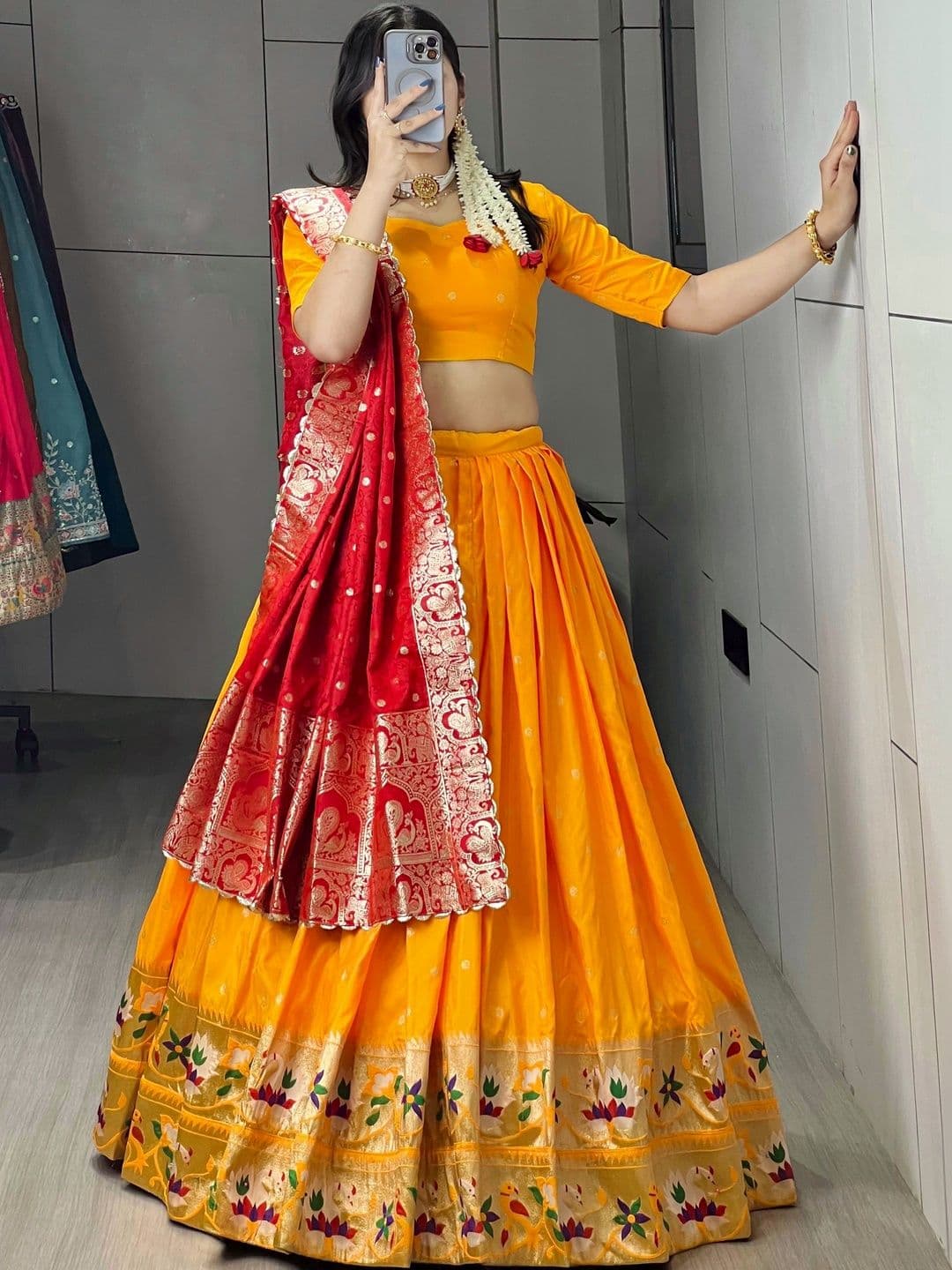 GROOTINN Ready to Wear Lehenga & Unstitched Blouse With Dupatta thumbnail 3