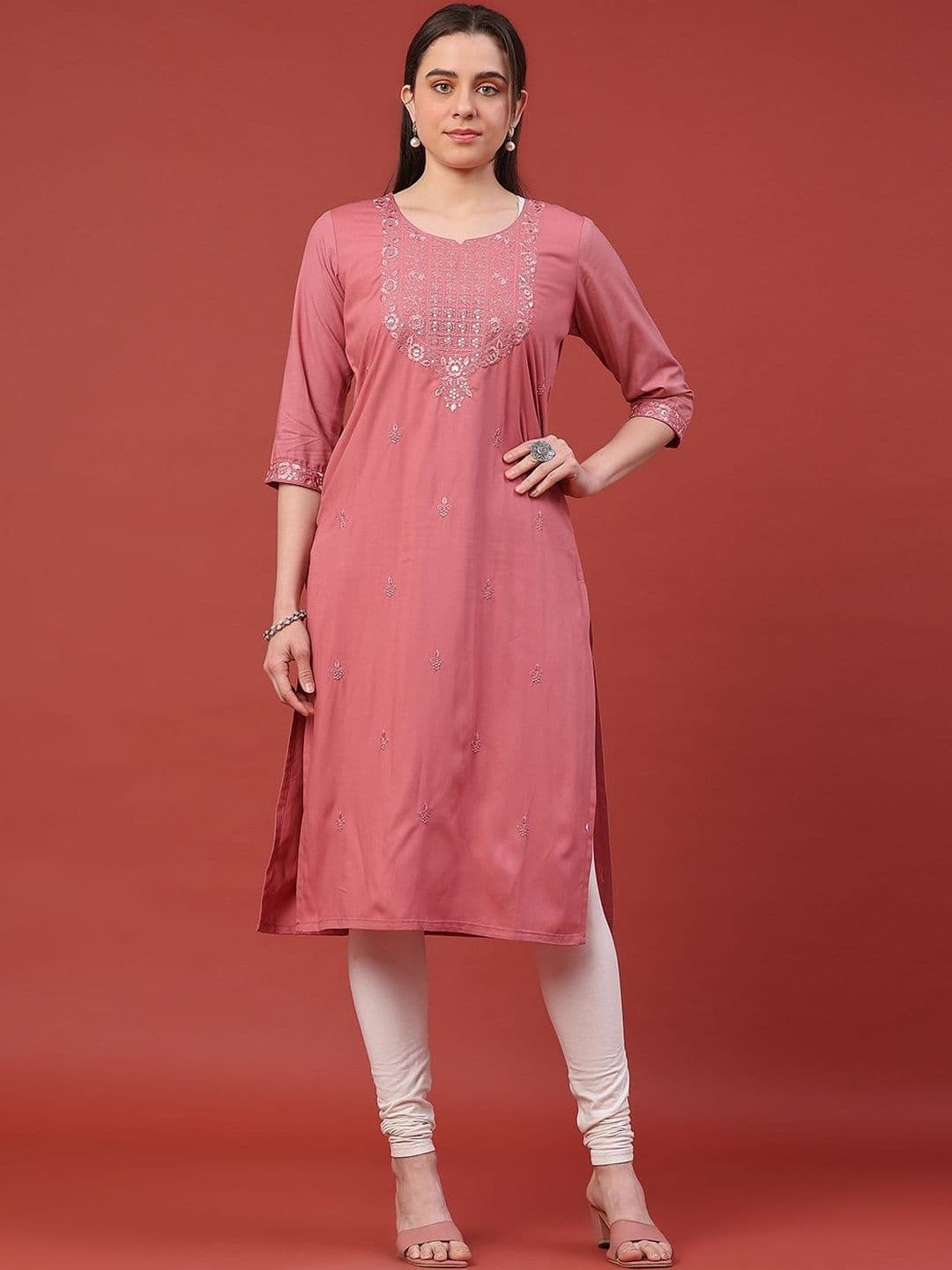 V-Mart Women Ethnic Motifs Embroidered Thread Work Kurta - view 1
