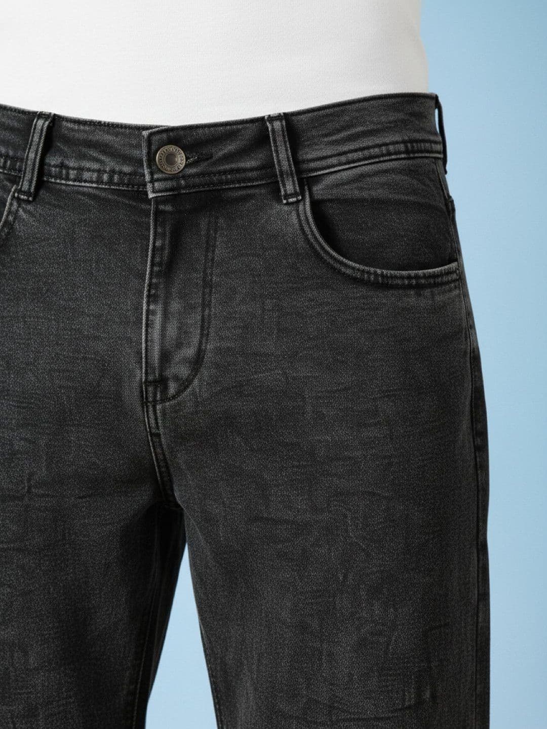 Kook N Keech Men Classic Straight Fit Mid-Rise Light Fade Stretchable Jeans thumbnail 4