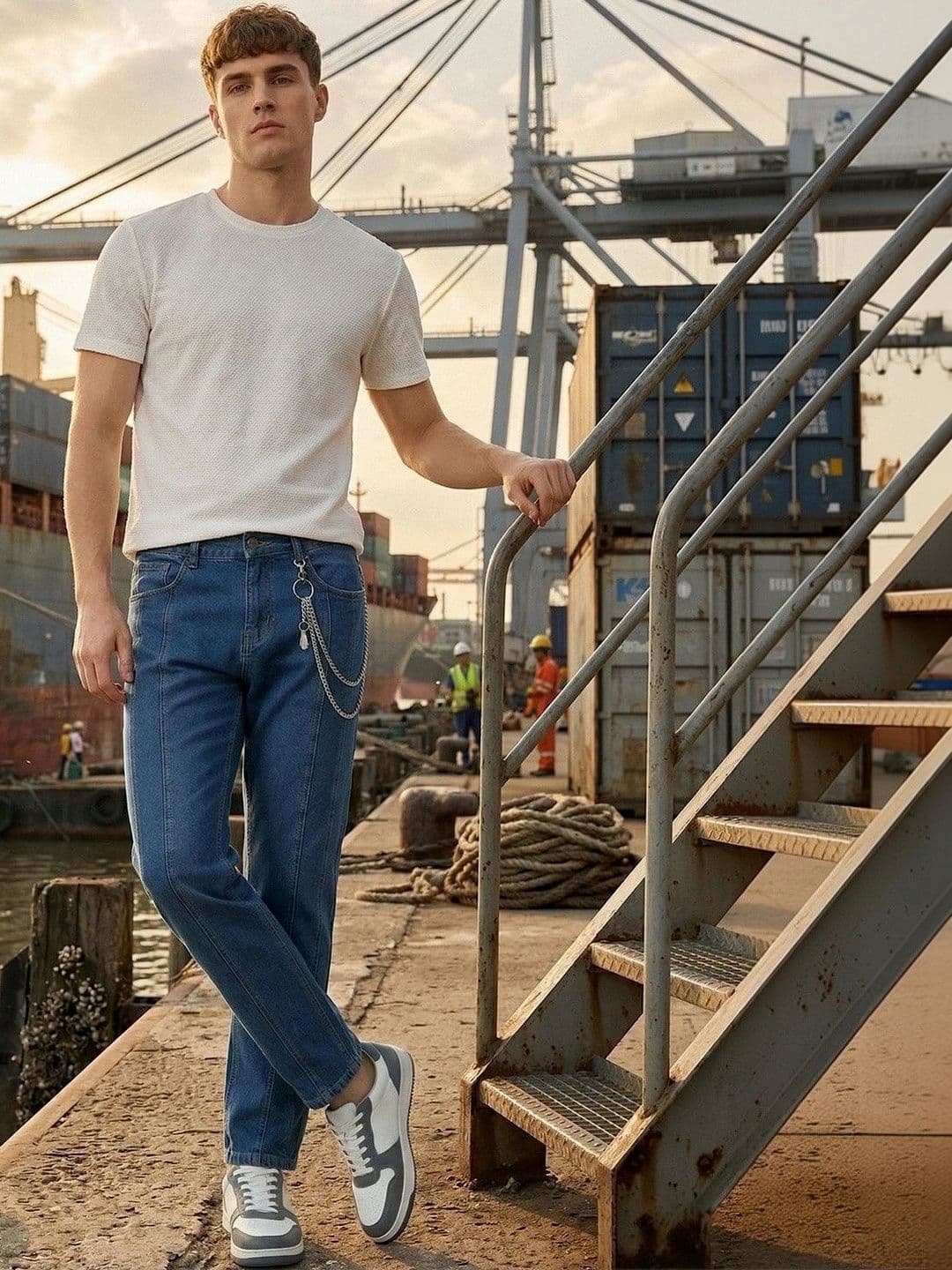 The Roadster Lifestyle Co Men Pure Cotton Light Fade Clean Look Jeans - view 1
