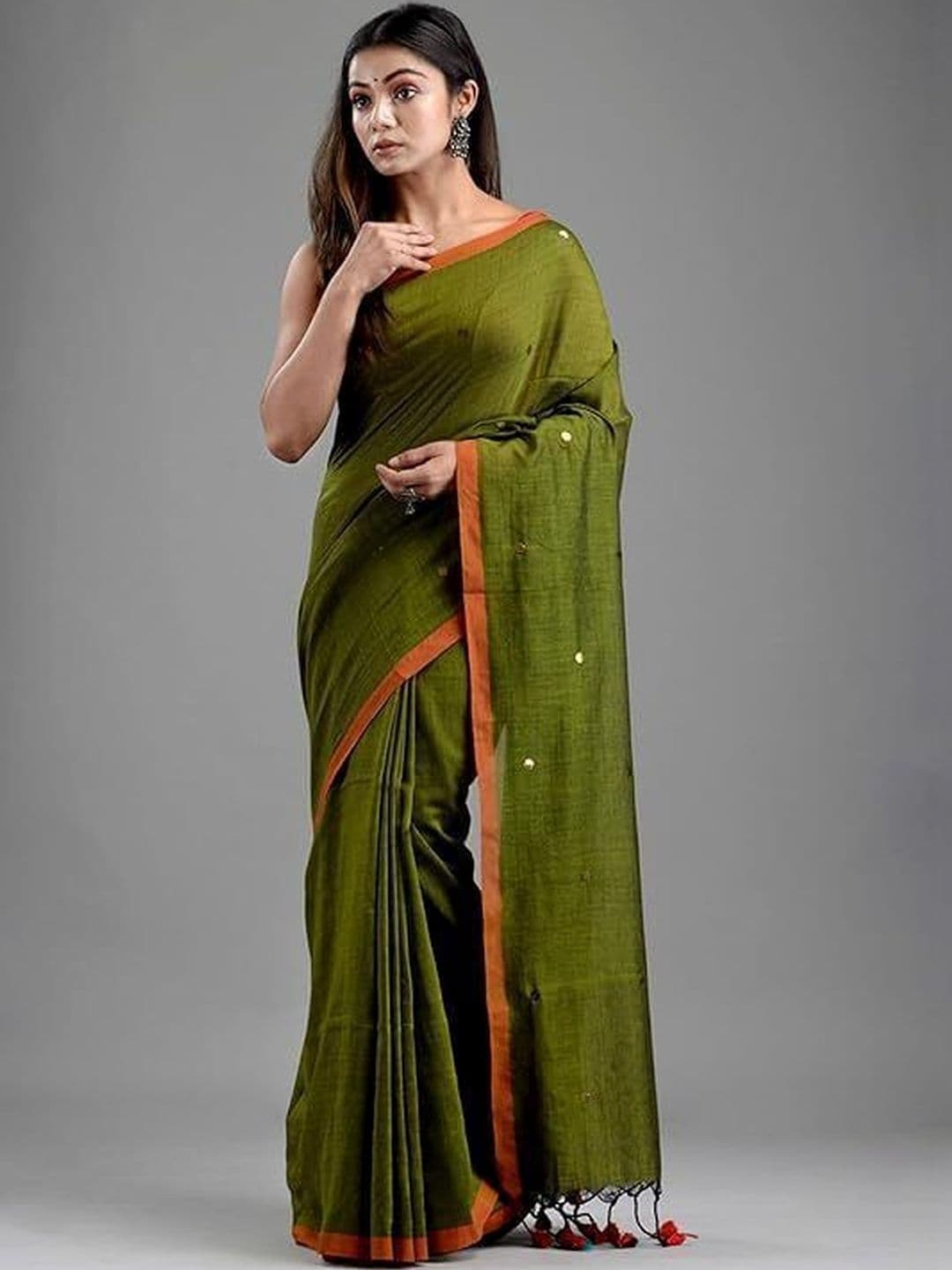 all about you Sequinned Handloom Khadi Saree thumbnail 5