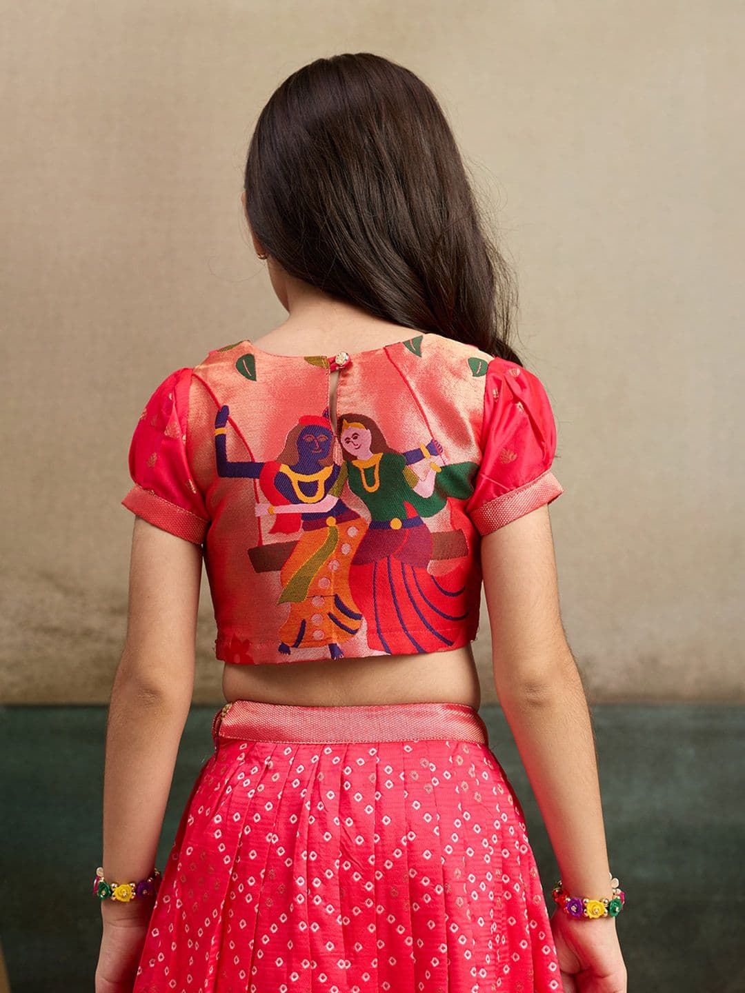 KALINI Girls Embellished Semi-Stitched Lehenga & Choli thumbnail 7