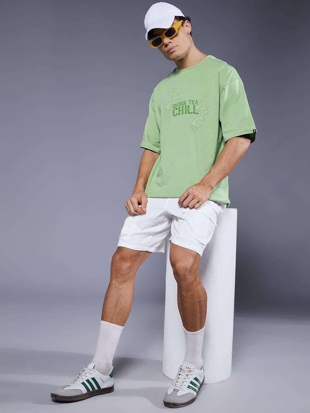 PRONK Lime Green Oversized Typography T-shirt thumbnail 2