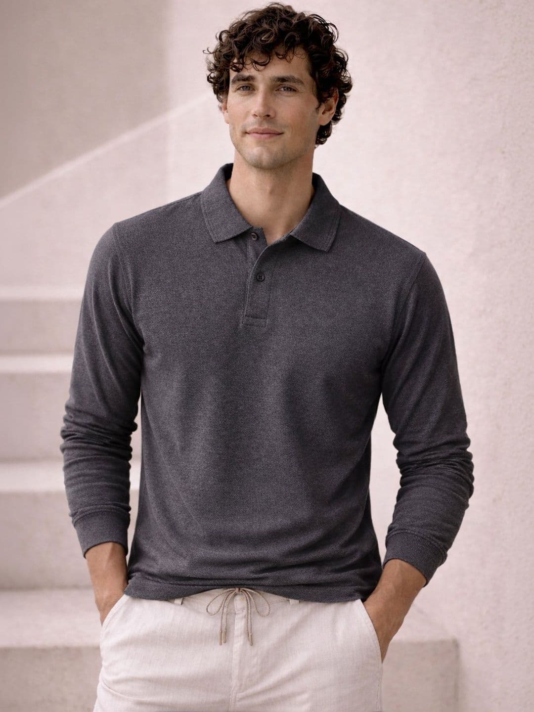 Mast & Harbour Men Polo Collar T-shirt - view 1