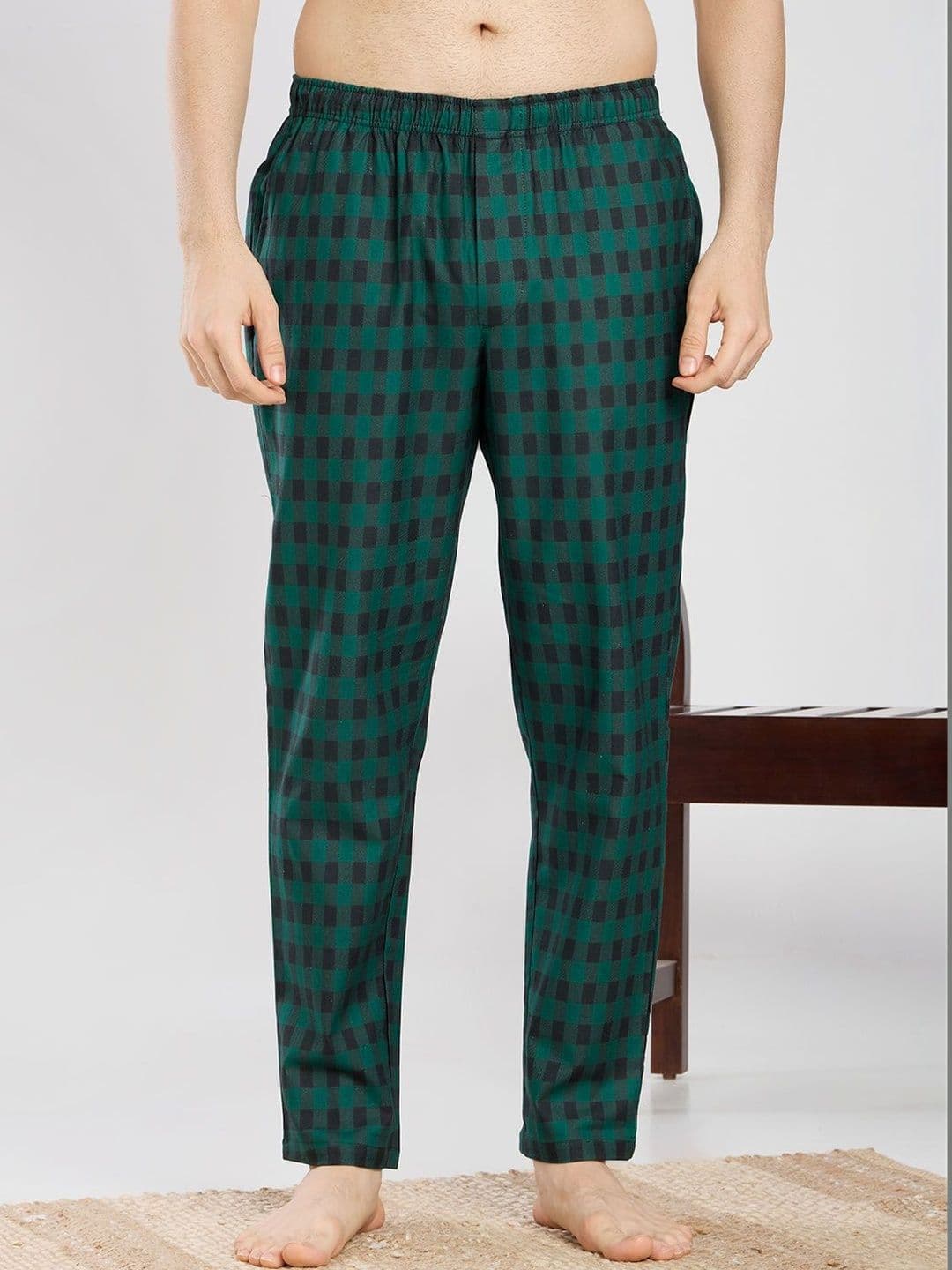 ETC Checked  Mid-Rise Straight Lounge Pants