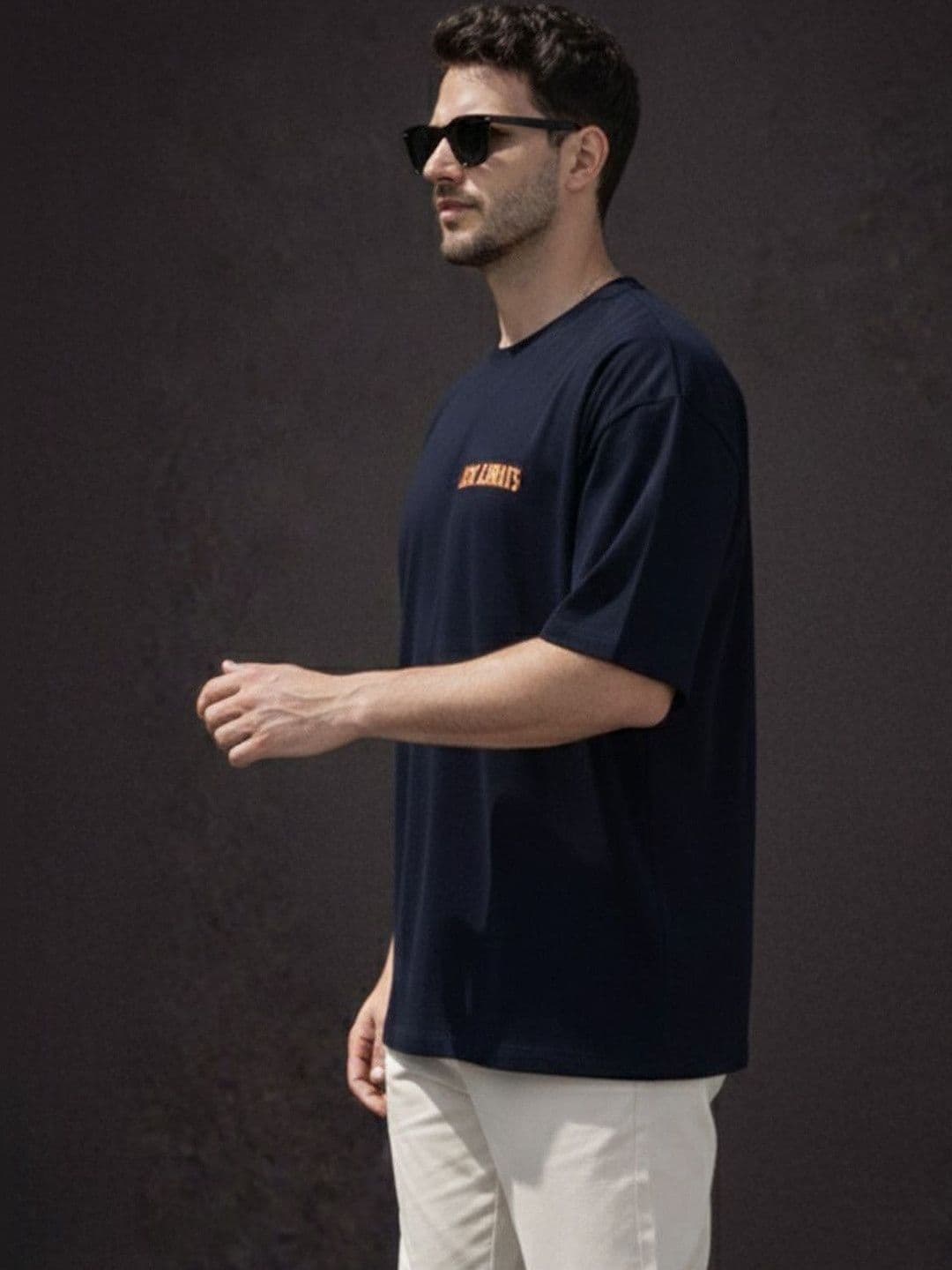 The Roadster Lifestyle Co Printed Pure Cotton Round Neck Oversized Tshirt thumbnail 2