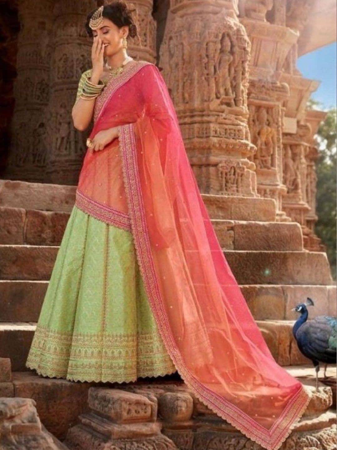 SUTRAAYA Embroidered Ready to Wear Silk Lehenga & Blouse With Dupatta - view 1