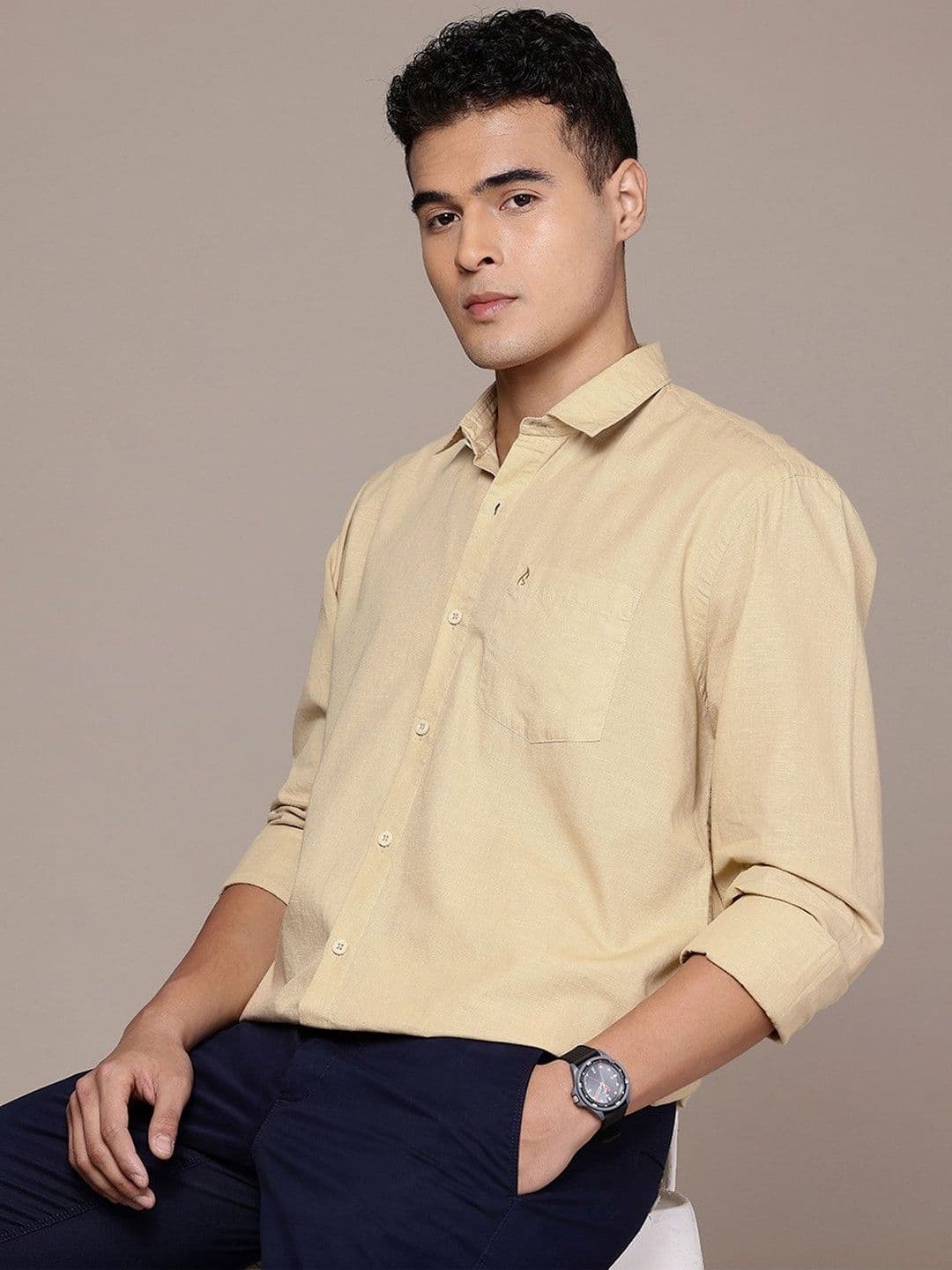 BS BLUE SQUAD Cotton Linen Casual Shirt thumbnail 3