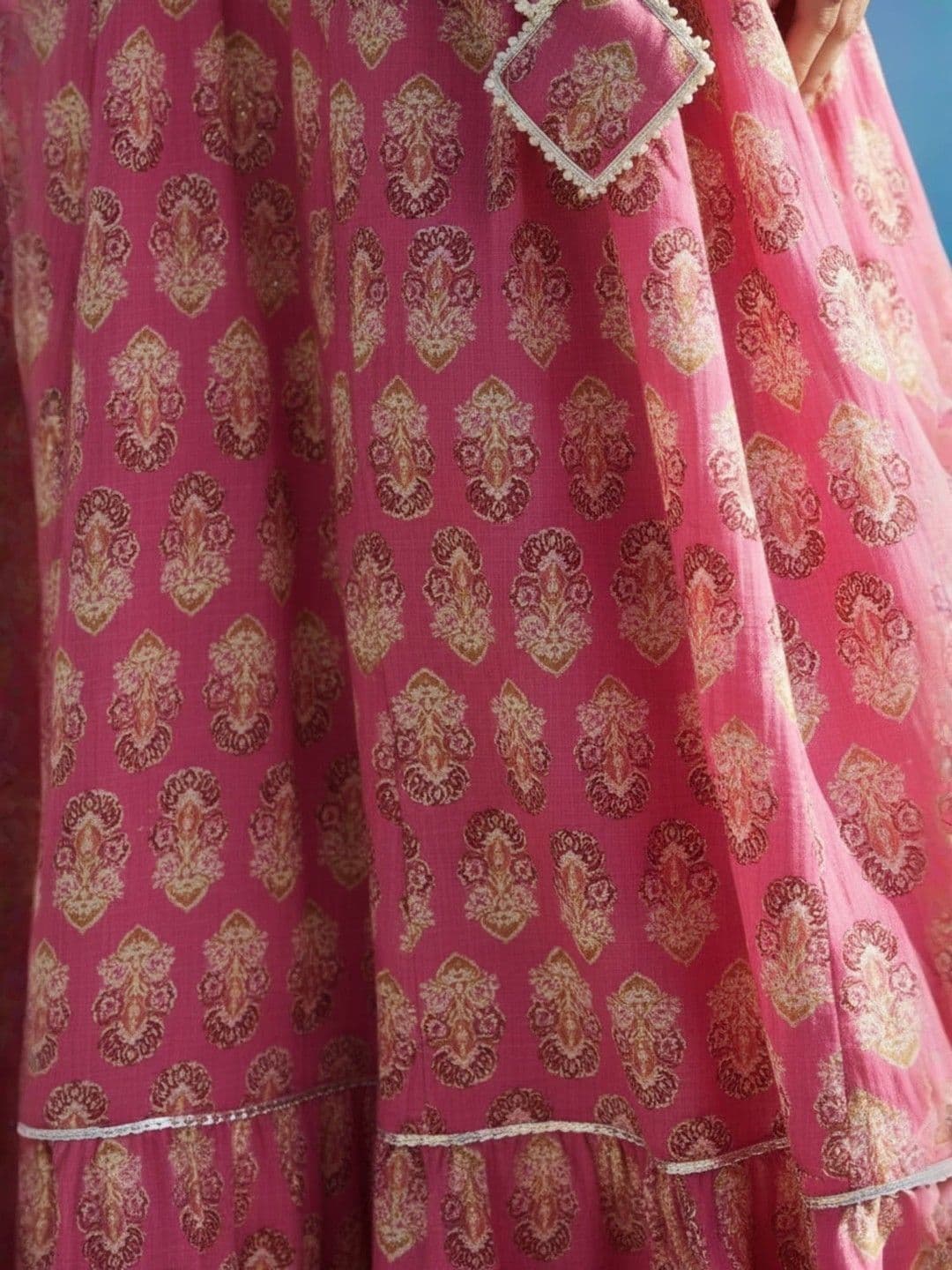 Sangria Women Cotton Cambric Floral Maxi A-Line Skirt thumbnail 2
