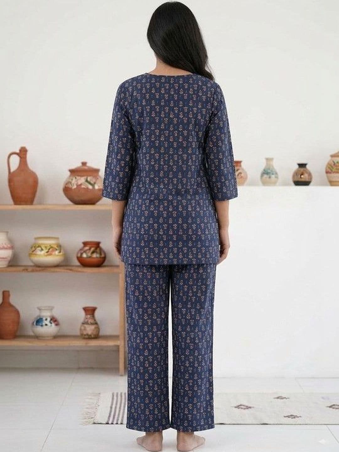 DESI HULIA Women Ethnic Motifs Printed Regular Kurta with Palazzos thumbnail 2