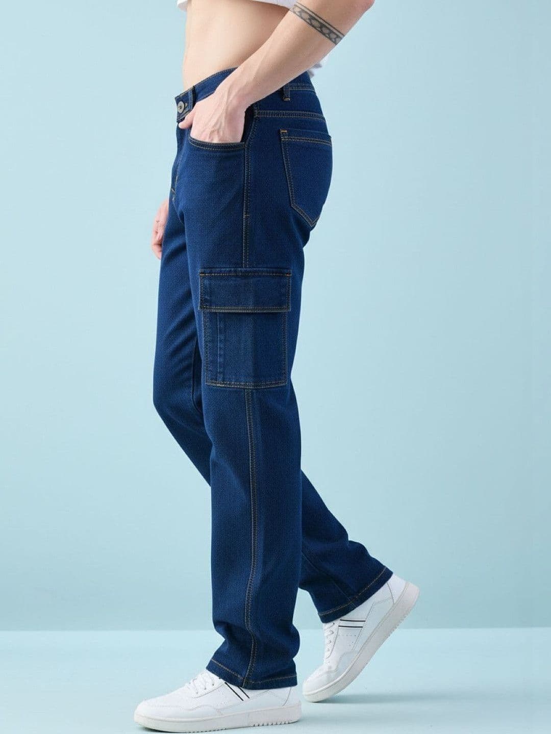 Kook N Keech Men Classic Relaxed Fit Mid-Rise Stretchable Jeans thumbnail 3
