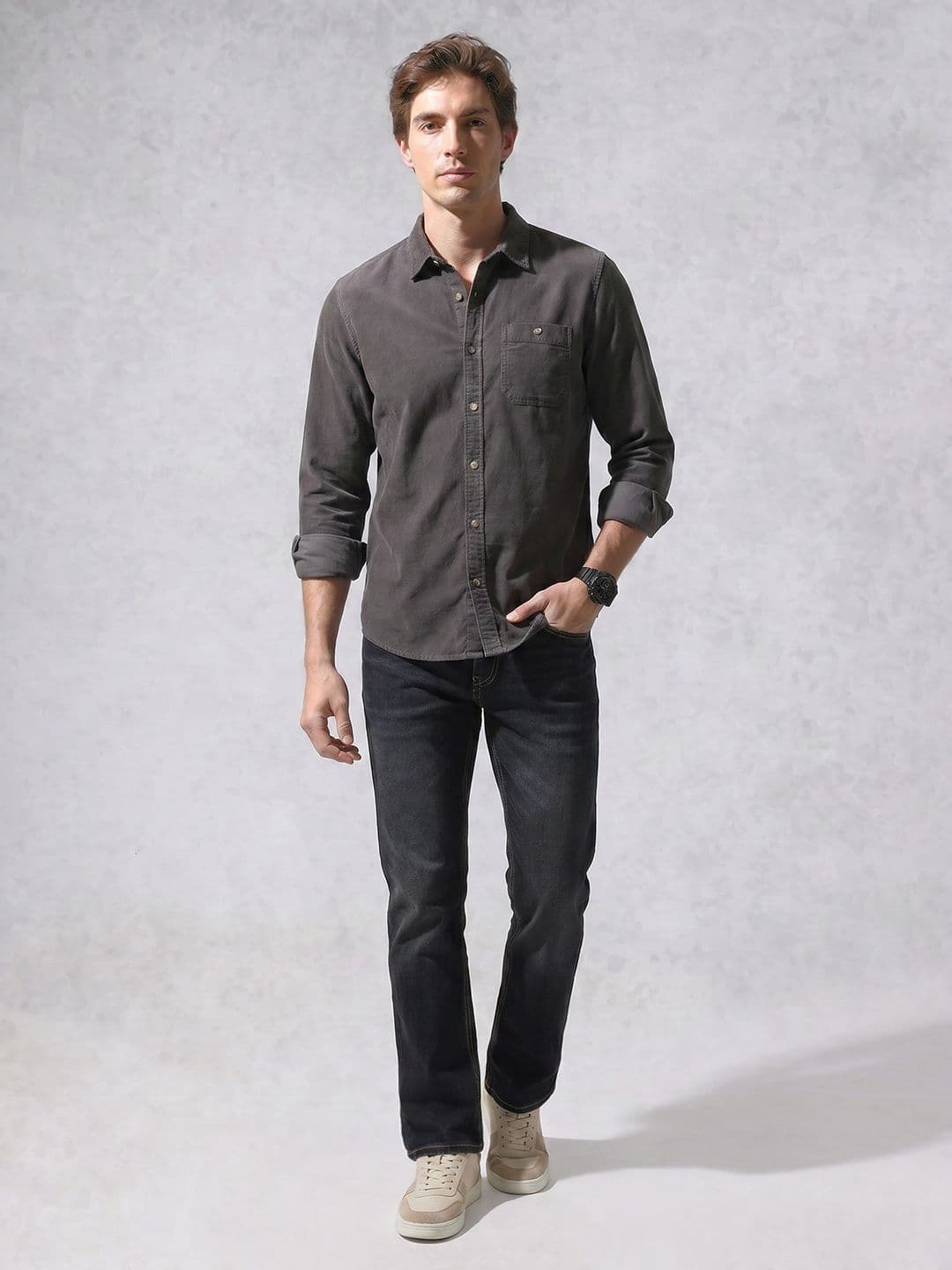 WROGN Men Straight Fit Light Fade Stretchable Jeans thumbnail 2