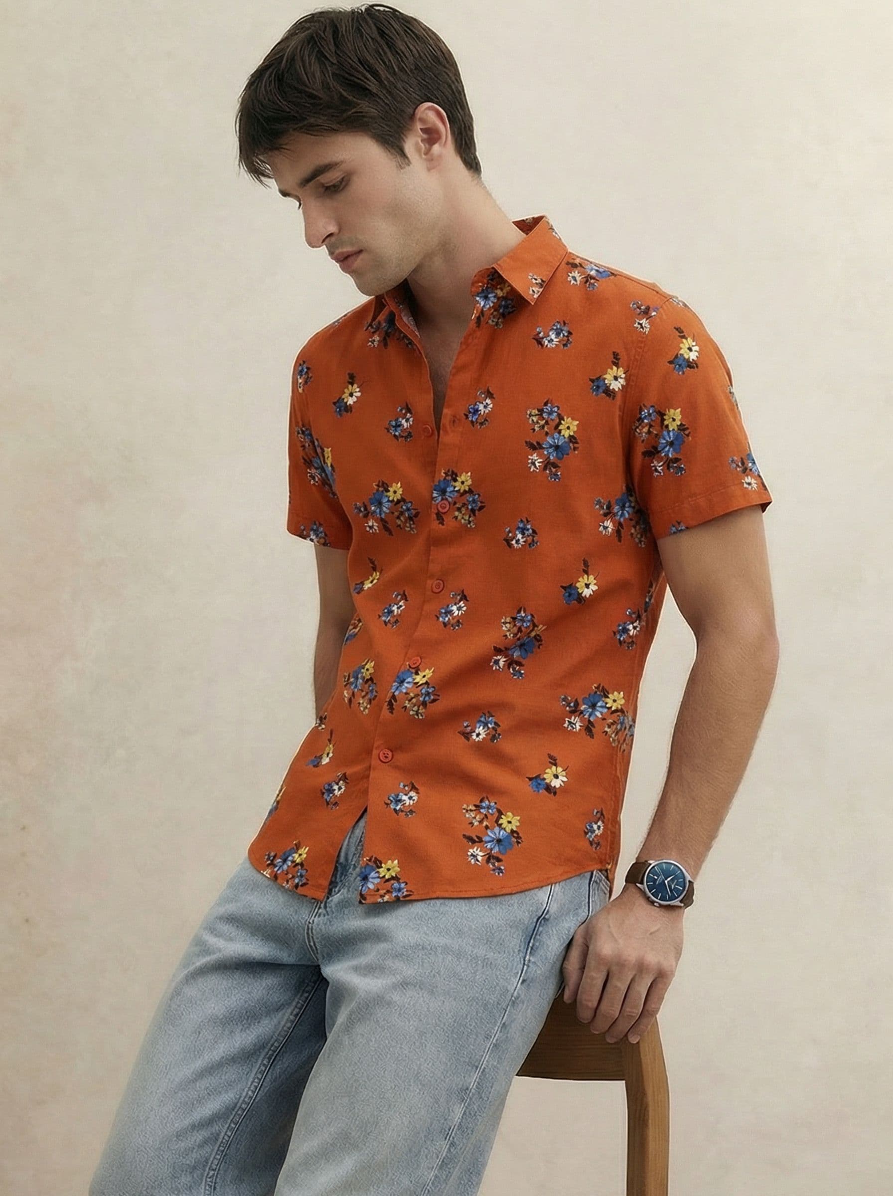 THE SHIRT CODE Floral Printed Pure Cotton Casual Shirt thumbnail 7