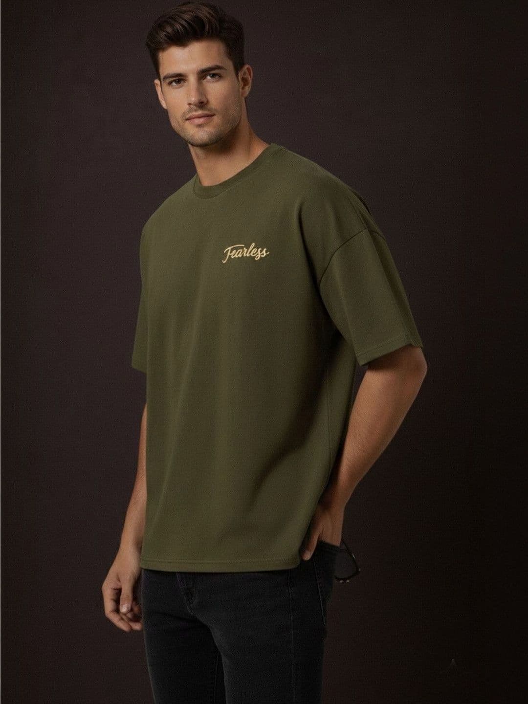 Mast & Harbour Men Printed Drop-Shoulder Sleeves T-shirt thumbnail 2