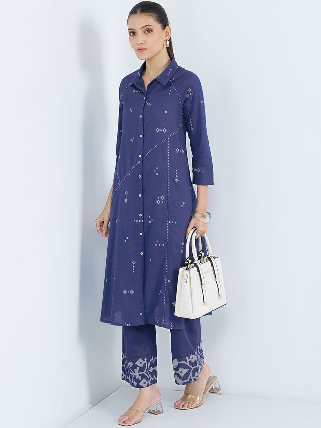RANGMANCH BY PANTALOONS Women Geometric Printed Dobby Kurta - view 1